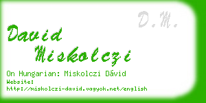 david miskolczi business card
